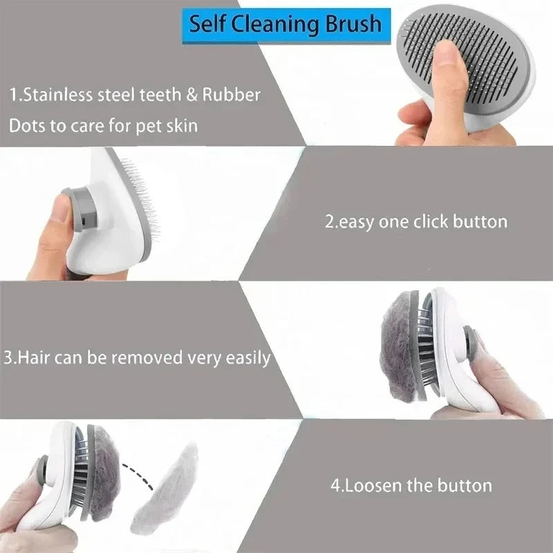 Brosse auto-nettoyante pour chiens et chats – Retire-poils
